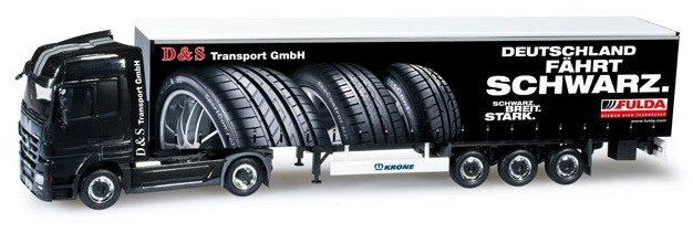 MB Actros LH 08 + semi-remorque tautliner "Fulda" - Herpa - Echelle 1/87 Ho - Photo 1/1