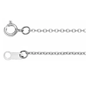 1.0mm 18K White Gold Cable Chain 16" 18" or 20" - Picture 1 of 2