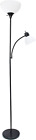Simple Designs LF2000-BLK Mother-Daughter Floor Lamp with Reading Light, Black