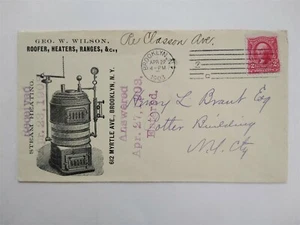 New York: Brooklyn 1903 George Wilson Heaters Advertising Cover - Picture 1 of 2