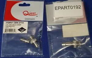 EPART0192 Quest CBN-2114 Conn BNC Male 50Ohm Crimp ST Cable Mount 2-PC New EACH - Picture 1 of 2