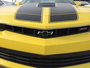 Calcomanía negra brillante con inserto emblema delantero y trasero para Chevy Camaro 2014-2015 - Imagen 1 de 2
