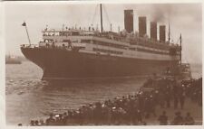  Cunard RMS Aquitania Leaving On Her Maiden Voyage May 30, 1914 RPPC