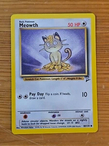 Pokémon TCG Meowth Base Set 2 80/130 Unlimited Common LP WOTC. - Picture 1 of 2