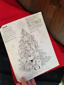 Tri-chem Liquid Embroidery White christmas tree black flocking wall hang #7007 - Picture 1 of 2