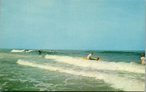 Vintage Beach View Postcard Playing in the Surf breakers Rehoboth Delaware DE - Picture 1 of 4