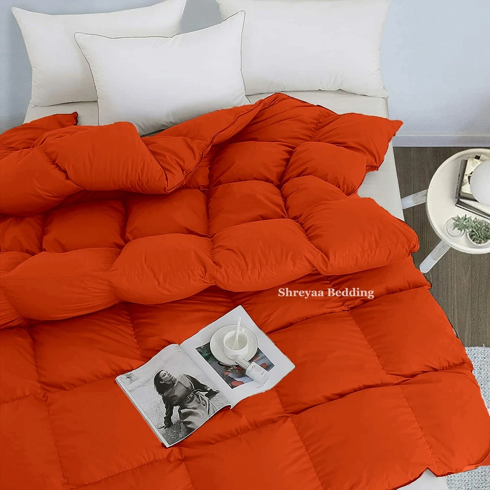 Edredón Alternativo Plumón de Ganso Ultra Suave Cal King Talla Naranja Sólido 1000 TC Foto 1 de 4