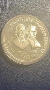 1973 U.S. Bicentennial Commemorative Proof Sterling Silver Medal - Adams & Henry - Picture 1 of 12