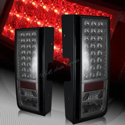 For 2003-2009 Hummer H2 Chrome Housing Smoke Lens LED Rear Brake Tail Lights - Image 1 of 4
