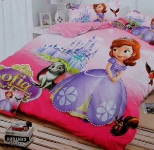 Bedsheet Sofia Cartoon Print for Girls Kids Double Bed Sheet Size 90 x 100 Inch - Picture 1 of 3