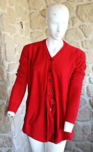 Gilet/cardigan rouge neuf taille M angora + cachemire marque Terry Lane (sg)