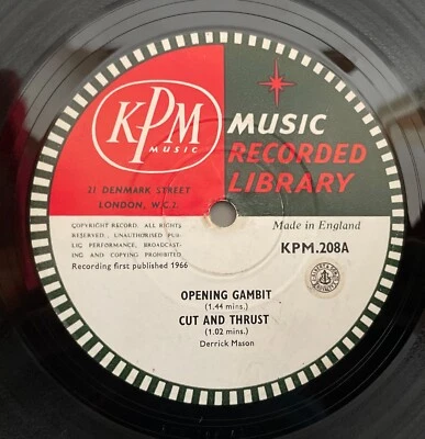 10” LIBRARY 78: DERRICK MASON - Opening Gambit / Duologue. KPM.208 - Image 1 of 2