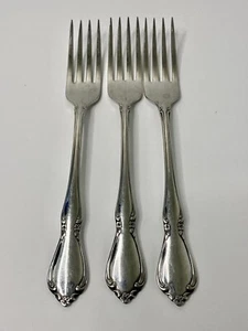 Oneida CHATEAU Stainless 3 Dinner Forks Oneidacraft Deluxe Glossy Flatware - Picture 1 of 5
