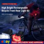 USB-C Rechargeable Waterproof LED Bike Cycling Warning Front Rear Lights Kits