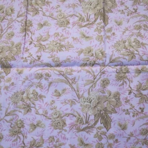 Pretty piece fabric pink background with light brown foliage & butterflies - Picture 1 of 5