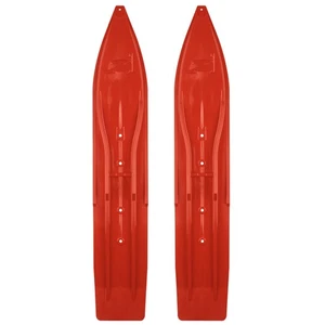 Pair of Lava Red Slydog Powder Hound 8" Snowmobile Skis - Picture 1 of 2