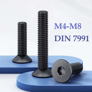 M4-M20 Black 10.9 Class Alloy Steel Allen Hex Socket Countersunk Flat Head Screw - Picture 1 of 68