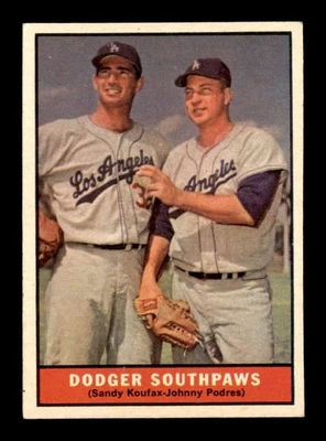 1961 Topps #207 Sandy Koufax/Johnny Podres Dodger Southpaws EX+ X3520020 - Image 1 of 3