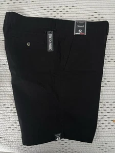 Roundtree & Yorke Herrenshorts 42 schwarz vorne flach 9" Schrittlänge Freizeit Golf gerade - Bild 1 von 3