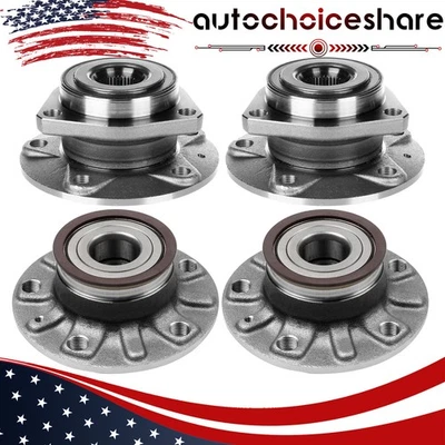 Para Volkswagen GTI Rabbit 2006-2009 conjunto de rolamento cubo de roda traseira dianteira 4 peças - Imagem 1 de 4