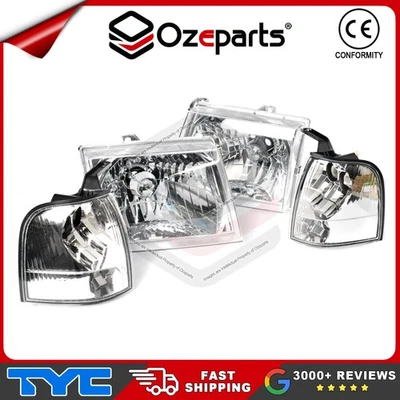 Pair LH+RH Head Light Corner Lamp (Set 4 Pcs) For Ford Courier PG PH Ute 02~06 - Image 1 of 4