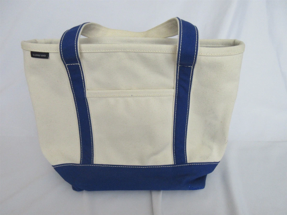 Land’s end tote bag made in USA Lands' End Large 5 Pocket Zip Top Long Handle Canvas Tote Bag