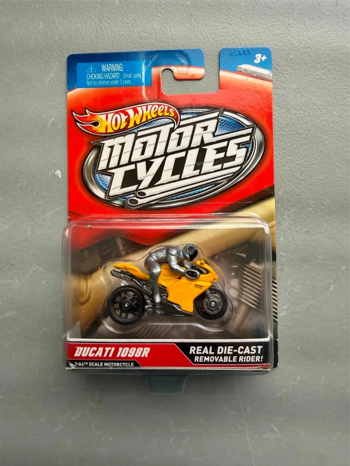 Hot Wheels Motocicletas Amarillo DUCATI 1098R Extraíble Rider Diecast G60 Foto 1 de 1