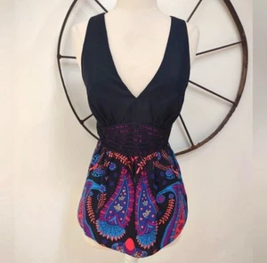 Tibi silk black and multi silk tunic sleeveless blouse $250 M - Bild 1 von 8