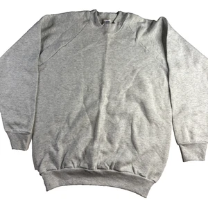 Vintage 90s Fruit Of The Loom Sweatshirt Youth XL Gray Vintage Blank Made In USA - Picture 1 of 7