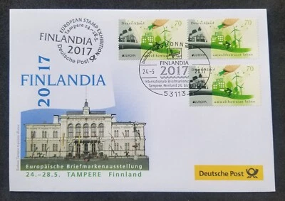 [SJ] Germany Europa CEPT Think Green 2016 2017 Bicycle (FDC) *FINLANDIA - Image 1 of 4
