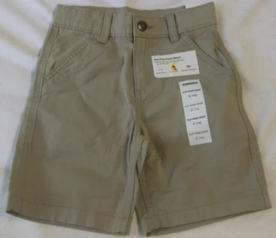 Новый с Ярлыками Sonoma мальчиков размер 4 желтовато-коричневый плоский передние шорты эластичный пояс карманы играть школа - Изображение 1 из 4