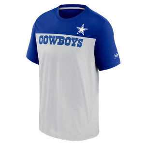 Dallas Cowboys Nike Mens Wordmark Historic Colorblock T-Shirt - Picture 1 of 2