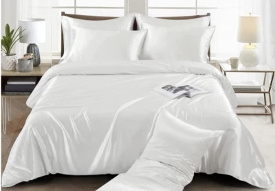 NEW 6 Pieces Satin Duvet Cover Full/Queen Size Luxury Silky Bedding Pillowcases - Image 1 of 3