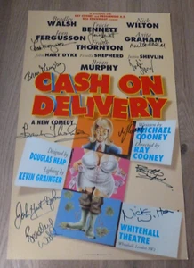 Cash On Delivery Cast SIGNED London Poster Bradley Walsh Frank Thornton 1996 - Picture 1 of 11