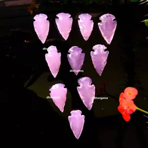 Puntata di freccia quarzo rosa pietra curativa mezzaluna punta di freccia scultura metafisica - Foto 1 di 9