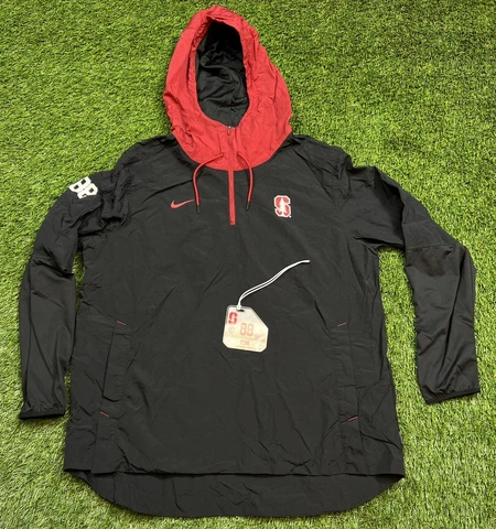 Game Worn Nike On Field Stanford Cardinal Tucker Fisk NCAA Hooded Jacket 2XL Cover