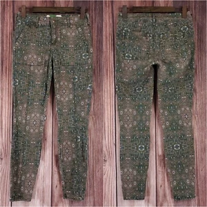 Anthropologie Womens Sz 25 Cadet Slim Utility Pants Green Olive Multicolor Aztec - Picture 1 of 12
