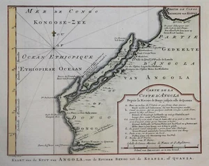 ANGOLA - CARTE DE LA COSTE D'ANGOLA.... BY NICHOLAS BELLIN 1770. - Picture 1 of 1