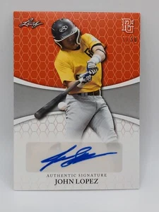 2022 LEAF PERFECT GAME NATIONAL SHOWCASE JOHN LOPEZ 7/30 AUTO - Picture 1 of 2