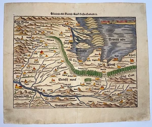 SLOVENIA BALKANS 1578 SEBASTIAN MUNSTER LARGE ANTIQUE MAP 16TH CENTURY - Picture 1 of 9