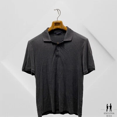 Elie Tahari Polo Shirt Mens M Medium Gray Short Sleeve Casual Silk Cotton - Image 1 of 4