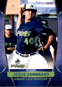 2016 Vermont Lake Monsters Choice #31 Jesus Zambrano Valencia Venezuela VZ Card - Picture 1 of 2