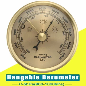 Wall Hanging Barometer Thermometer Weather Hygrometer 70MM 960-1060hPa Meter - Picture 1 of 6