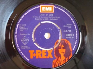 Marc Bolan & T. Rex Light Of Love 7" Vinyl UK 1974 EMI 1st Press A2/B2 Single - Bild 1 von 8
