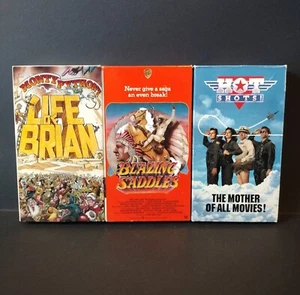 Lot of 3 (PRE-OWNED VHS) The Life of Brian / Blazing Saddles / Hot Shots - Picture 1 of 18