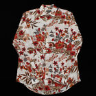 ZARA Slim Fit Hawaiian Shirt Medium Collar Button Party Floral Vintage AT39