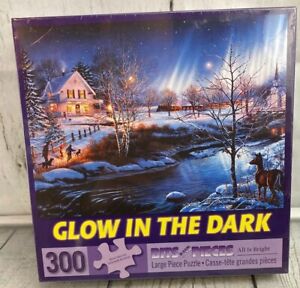 Bits and Pieces All is Bright 300 Piece Puzzle Glow in the Dark New