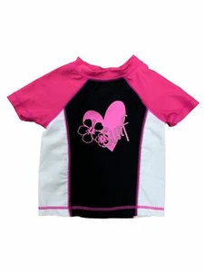 Joe Boxer Girls Pink & Black Surf Rash Guard Swimming Suit Bathing Suit Top - Picture 1 of 1