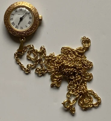 Zephir  - antike, hübsche   Halskettenuhr  - Handaufzug - Werk läuft - Bild 1 von 4