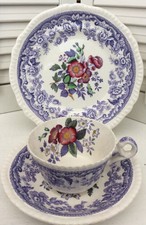 Vintage Spode Copeland “Mayflower” Cup & Saucer Plus Salad Plate, Perfect!